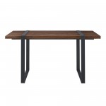 Urban Blend 60" Industrial Metal Leg Wood Dining Table - Dark Walnut