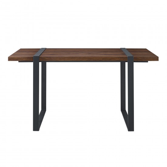 Urban Blend 60" Industrial Metal Leg Wood Dining Table - Dark Walnut