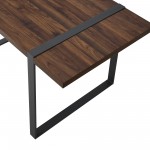 Urban Blend 60" Industrial Metal Leg Wood Dining Table - Dark Walnut