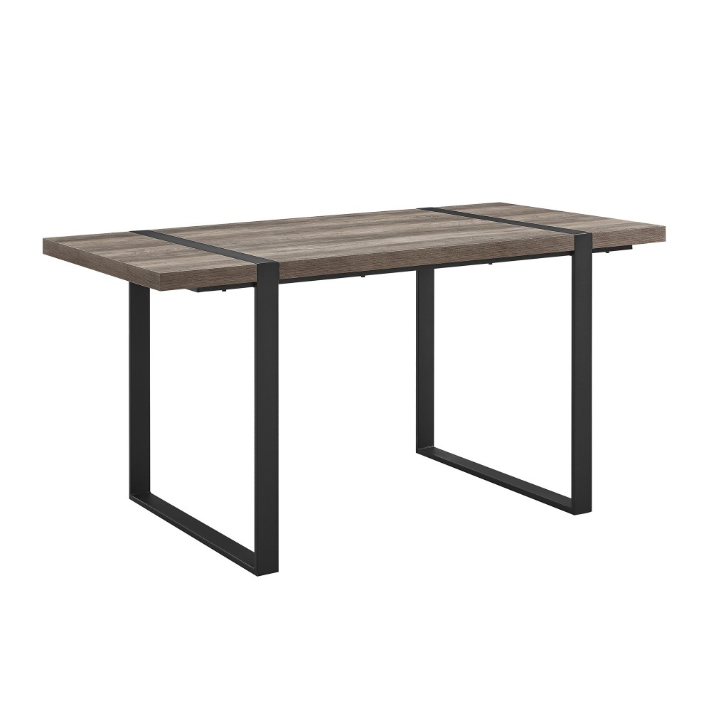 Urban Blend 60" Industrial Metal Leg Wood Dining Table - Grey Wash