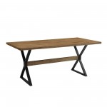 Amherst 72" X Leg Dining Table - Rustic Oak