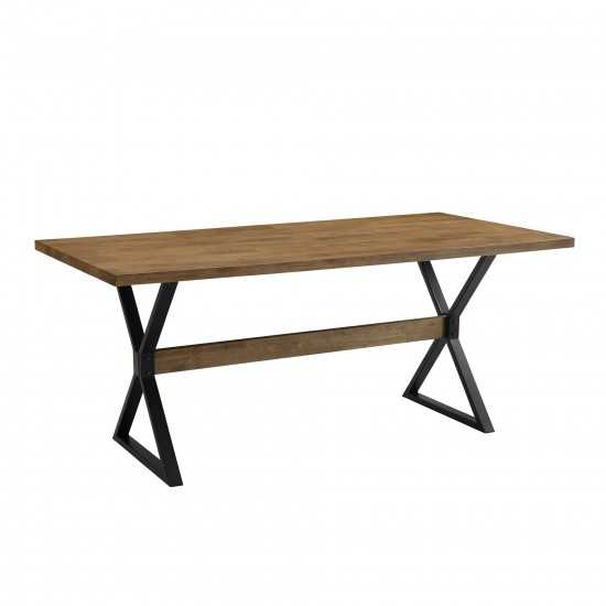 Amherst 72" X Leg Dining Table - Rustic Oak