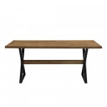 Amherst 72" X Leg Dining Table - Rustic Oak