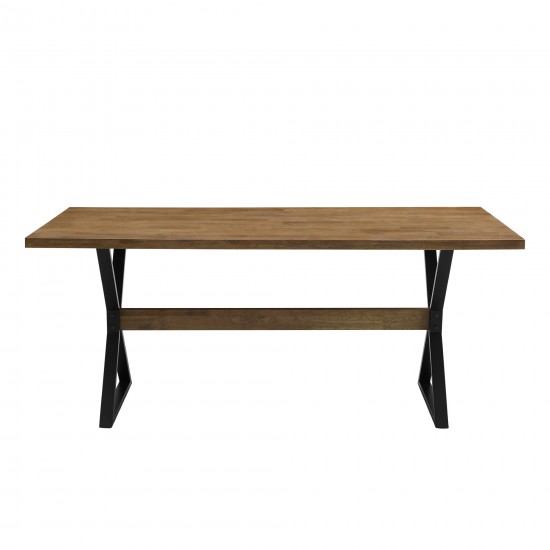 Amherst 72" X Leg Dining Table - Rustic Oak