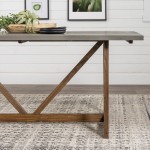 Brennan 72" Solid Wood Trestle Dining Table - Grey/Brown