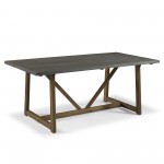 Brennan 72" Solid Wood Trestle Dining Table - Grey/Brown