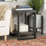 angelo:HOME 24" Industrial Side Table - Charcoal