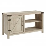 44" Asymmetrical Barn Door Farmhouse TV Stand - White Oak