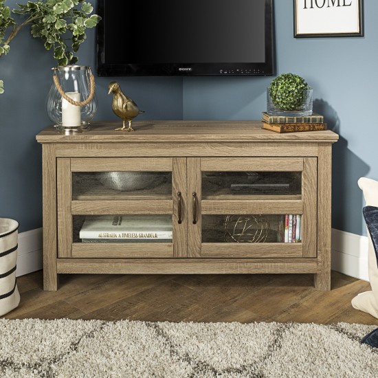 Cordoba 44" 2 Door Wood Corner TV Stand - Driftwood