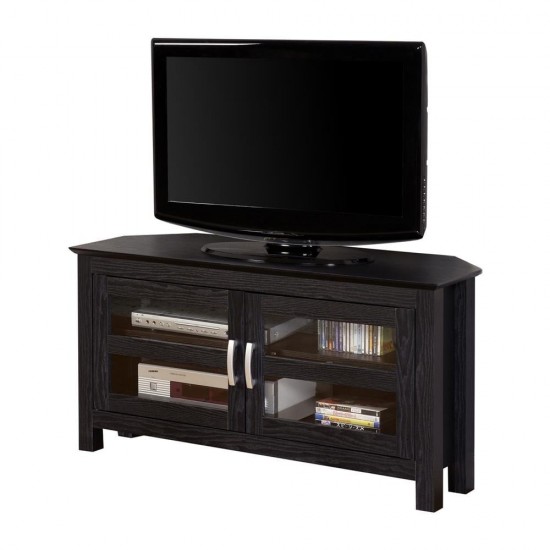 Cordoba 44" 2 Door Wood Corner TV Stand - Black