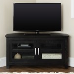 Cordoba 44" 2 Door Wood Corner TV Stand - Black
