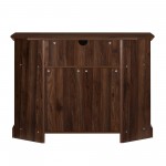 Columbus 44" Grooved Door Corner TV Stand - Dark Walnut