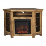 48" Wood Corner Fireplace TV Stand - Barnwood