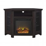 48" Wood Corner Fireplace TV Stand - Espresso