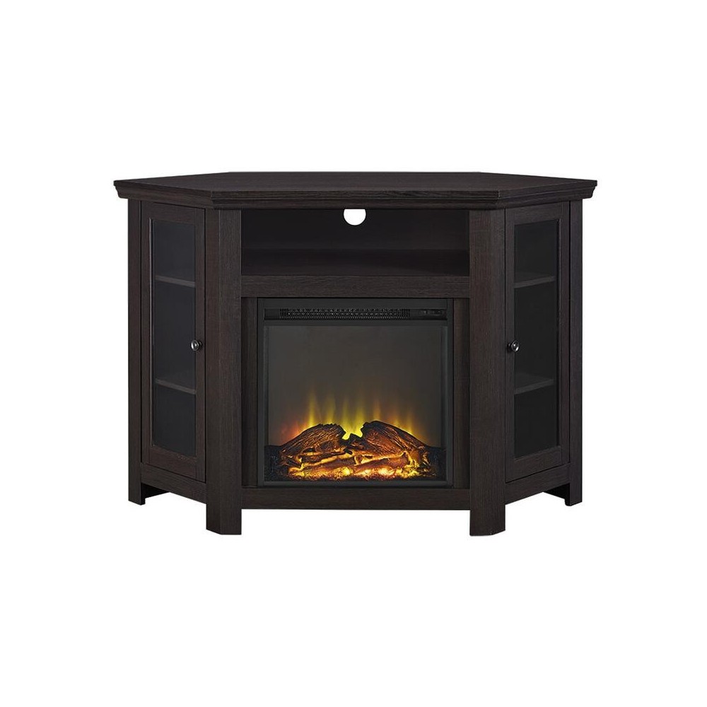 48" Wood Corner Fireplace TV Stand - Espresso