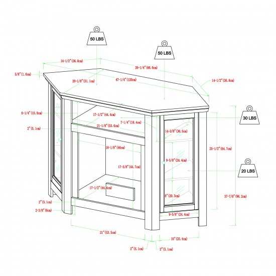 48" Wood Corner Fireplace TV Stand - Traditional Brown