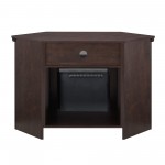 48" Wood Corner Fireplace TV Stand - Traditional Brown