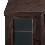 48" Wood Corner Fireplace TV Stand - Traditional Brown