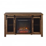 Grant 48" Rustic Farmhouse Fireplace TV Stand - Rustic Oak