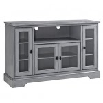 Highboy 52" Transitional Glass Wood TV Stand - Antique Grey