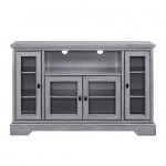 Highboy 52" Transitional Glass Wood TV Stand - Antique Grey