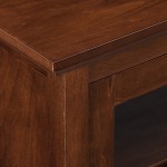 52" Transitional Wood Glass Sideboard - Walnut