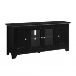 Carver 52" Transitional Wood Glass TV Stand - Black