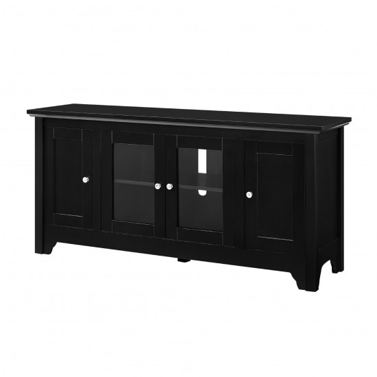 Carver 52" Transitional Wood Glass TV Stand - Black