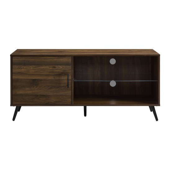 Nora 52" Mid Century Modern 1 Door Wood TV Stand - Dark Walnut