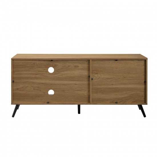 Nora 52" Mid Century Modern 1 Door Wood TV Stand - English Oak