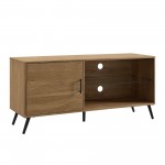 Nora 52" Mid Century Modern 1 Door Wood TV Stand - English Oak