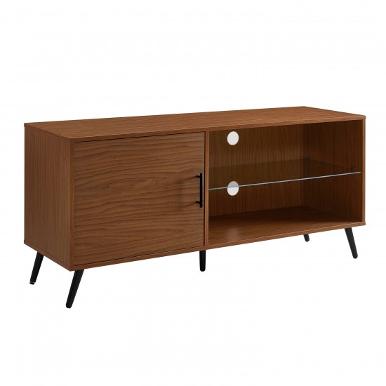 Nora 52" Mid Century Modern 1 Door Wood TV Stand - Pecan