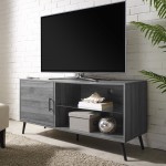 Nora 52" Mid Century Modern 1 Door Wood TV Stand - Slate Grey