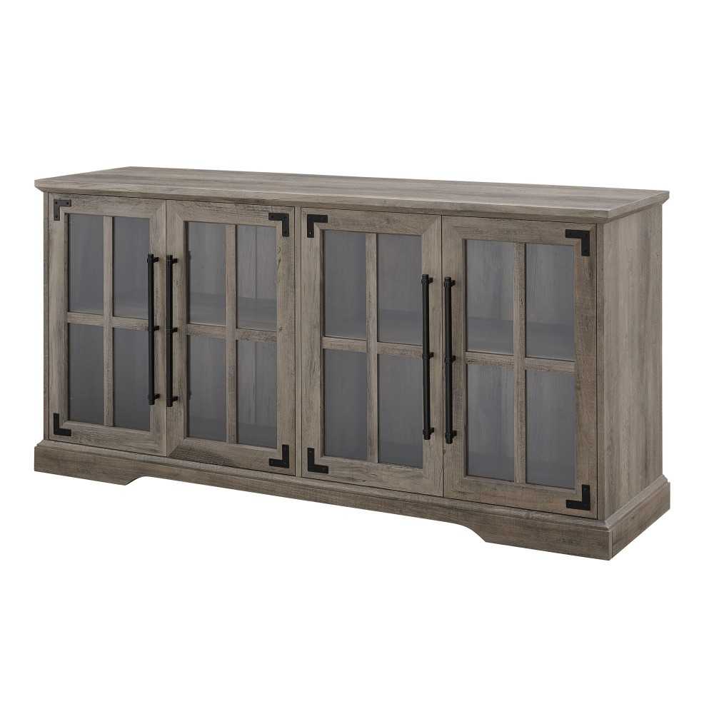 Abigail 58" Farmhouse 4 Door TV Stand - Grey Wash Abigail 58" Farmhouse 4 Door TV Stand - Grey Wash