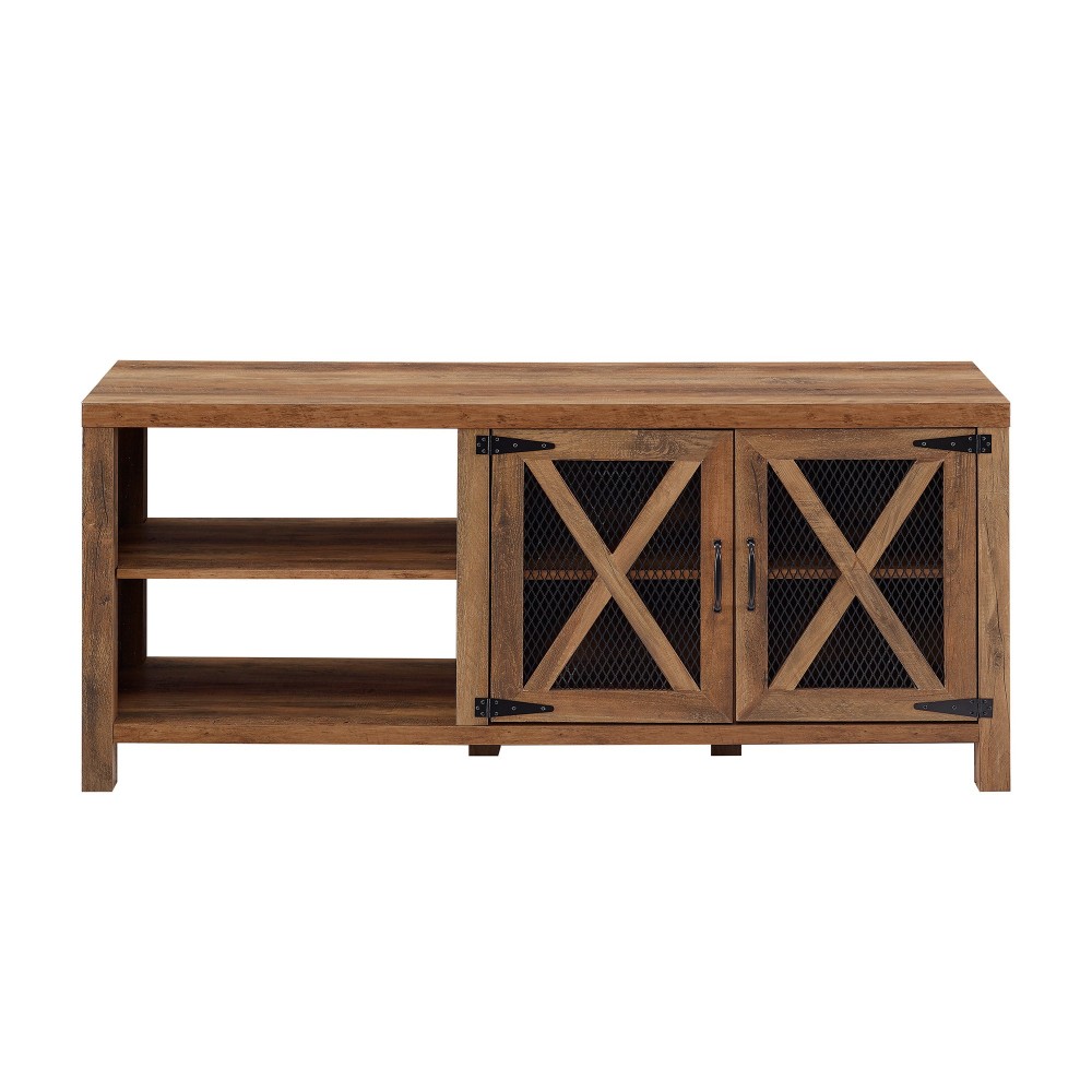 Abilene 58" 2 Door Industrial Farmhouse TV Stand - Rustic Oak