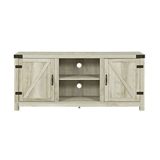 58" Farmhouse Barn Door TV Stand - White Oak