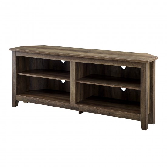 58" Transitional Wood Corner TV Stand - Rustic Oak