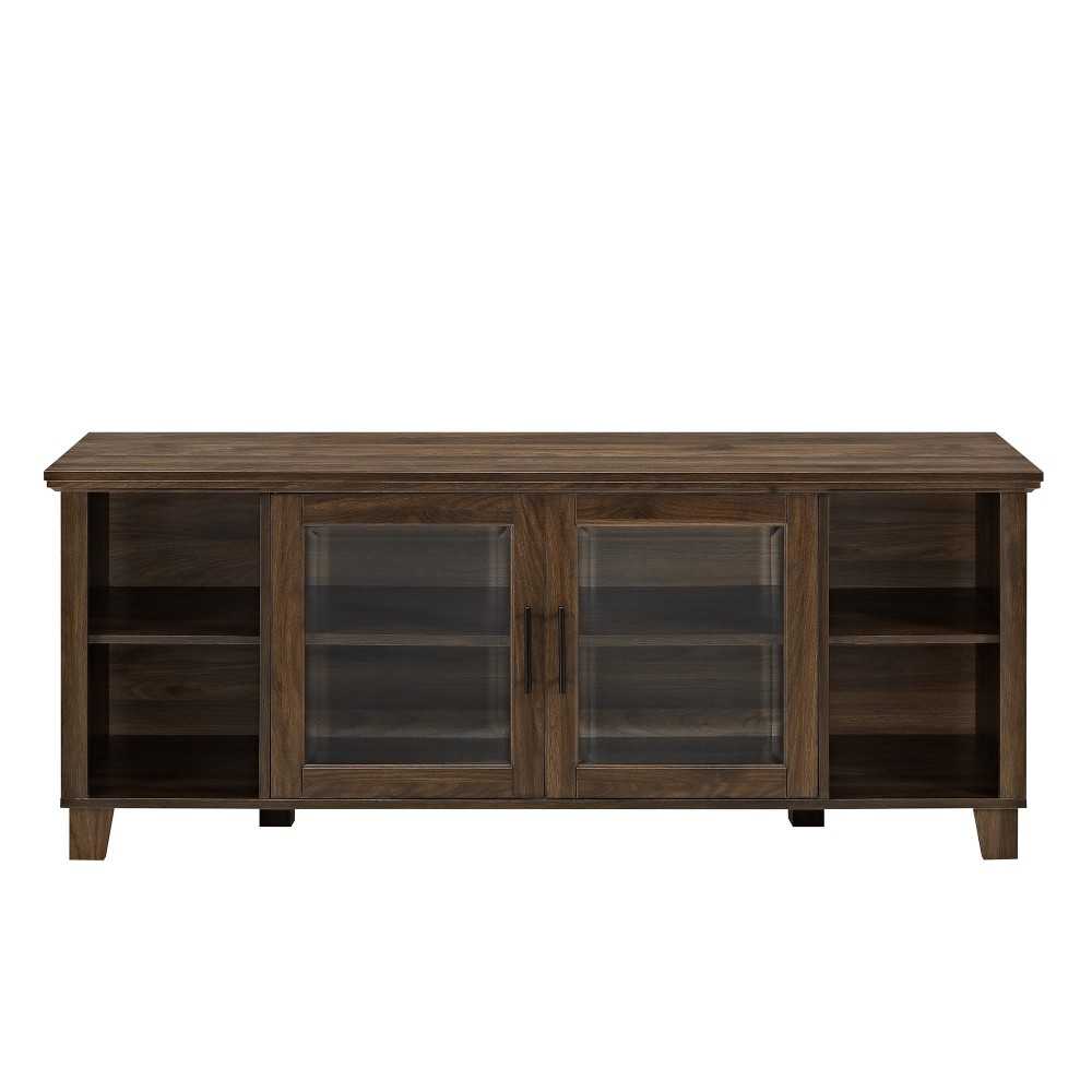 Columbus 58" TV Stand with Middle Doors - Dark Walnut