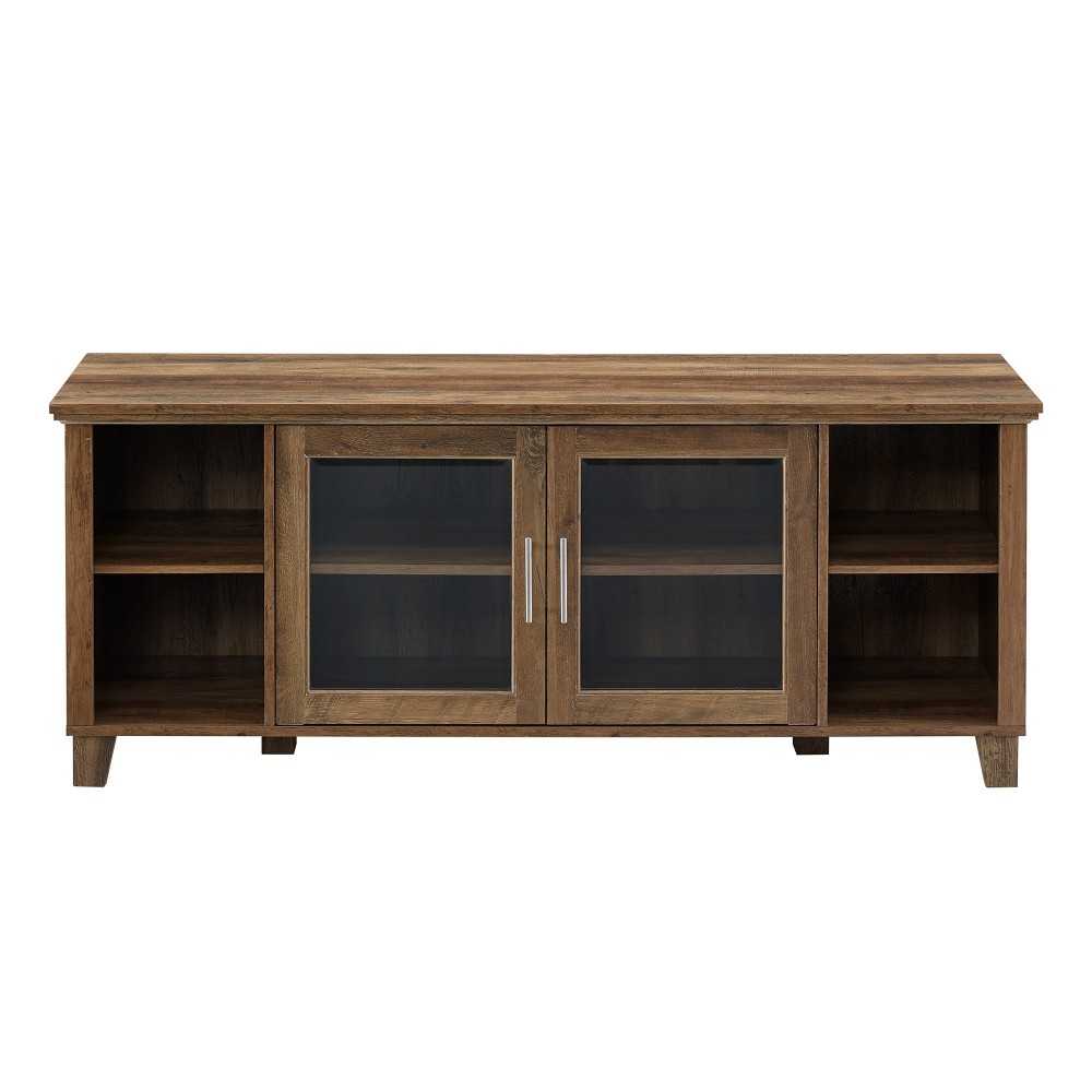 Columbus 58" TV Stand with Middle Doors - Rustic Oak