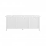 58" Modern Farmhouse Grooved 2 Door TV Stand - Solid White