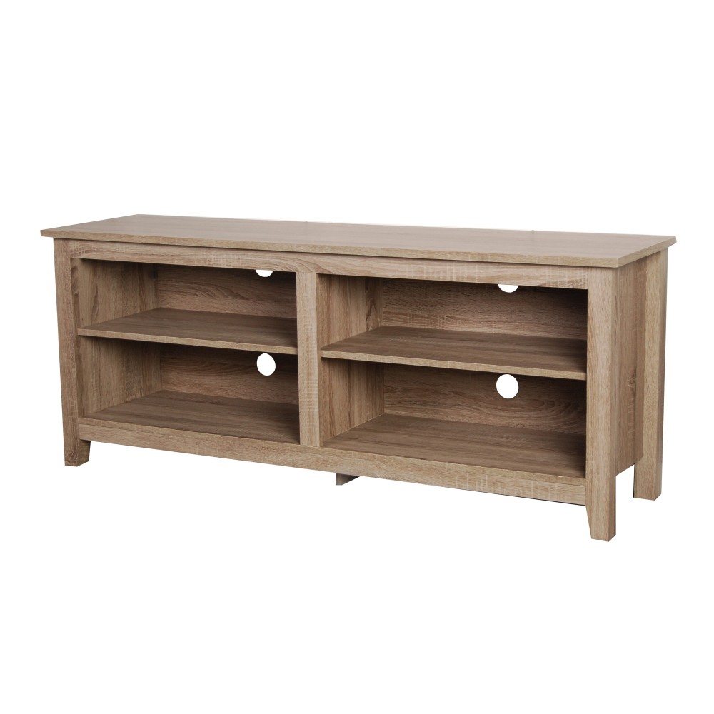 58" Simple Wood TV Stand - Driftwood 58" Simple Wood TV Stand - Driftwood