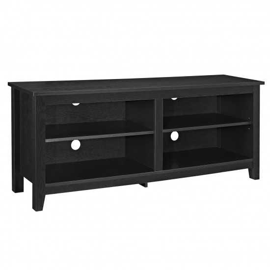 58" Simple Wood TV Stand - Black