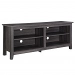 58" Simple Wood TV Stand - Charcoal