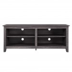 58" Simple Wood TV Stand - Charcoal