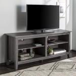 58" Simple Wood TV Stand - Charcoal