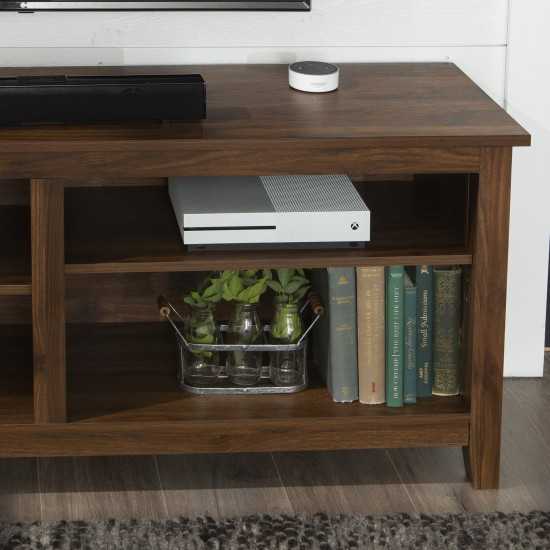 58" Simple Wood TV Stand - Dark Walnut