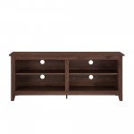 58" Simple Wood TV Stand - Dark Walnut