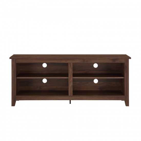 58" Simple Wood TV Stand - Dark Walnut