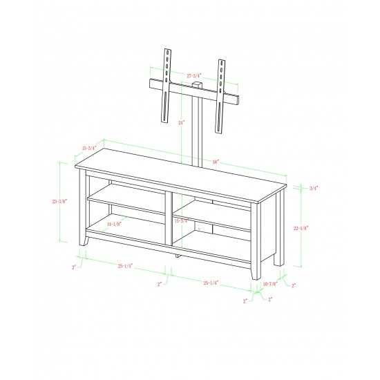 58" Simple Wood TV Stand - Espresso