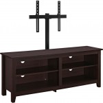 58" Simple Wood TV Stand with Mount - Espresso